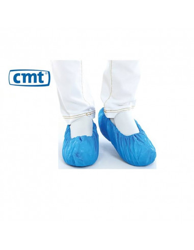 CMT CPE shoe cover, blue, 410 x 150 mm, 75 mµ, roughened 1000 pieces