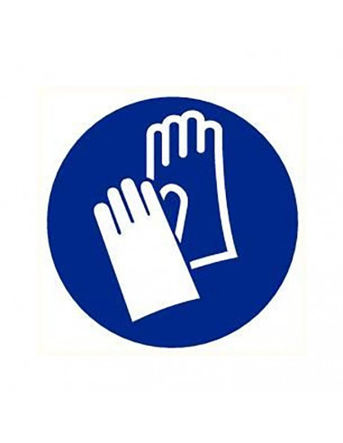 Защитные перчатки обязательны Виниловая наклейка Круглая 20 см