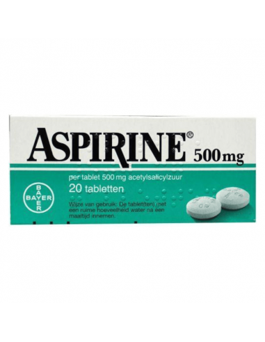 Aspirin 500 mg 20 tablets