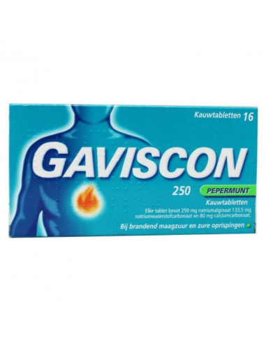 Gaviscon Hortelã-pimenta 250 16 comprimidos