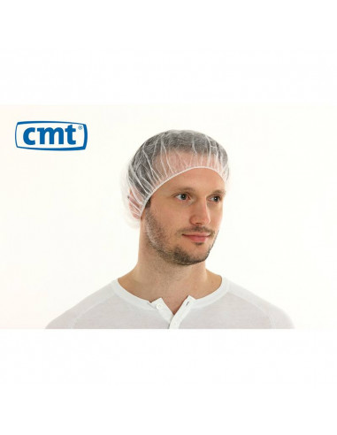 CMT PP non woven haarnet, wit, 50cm bouffant cap 1000st