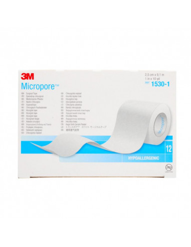 3M Micropore adhesive plaster 2.5 cm x 9.1 m 24 pieces