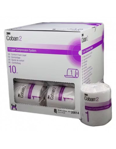 3M Coban 2 Comfort Bandagem de compressão de 2 camadas 10 cm x 3,5 m