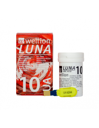 Wellion LUNA tiras de ácido úrico 10 unidades
