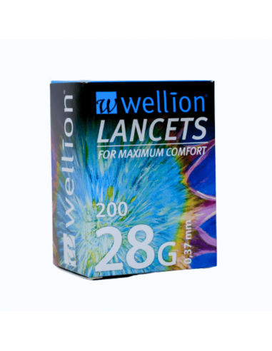 Lancetas Wellion 28G 200 peças