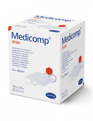 Medicomp Drainkompres 7,5 x 7,5 cm 50 stuks