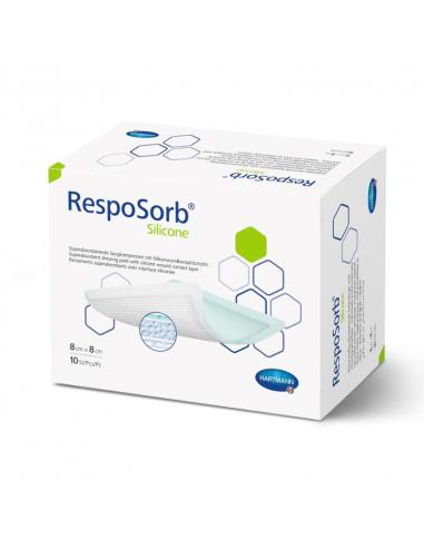 Resposorb Silicone absorbent bandage 8 x 8 cm 10 pieces