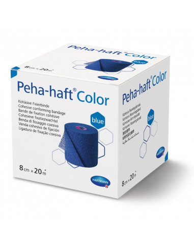 Peha-haft Color Blue selbstklebende Binde 8cm x 20m