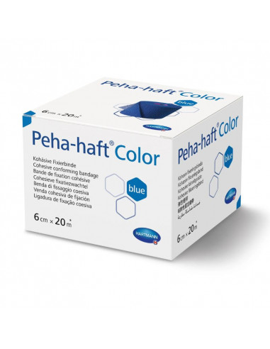 Pansement autocollant Peha-haft Color Blue 6cm x 20m