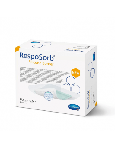 Resposorb Silicone Border absorbent bandage 12.5 x 12.5 cm 10 pieces