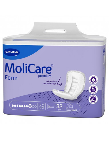 MoliCare Premium FORM 8 gotas inserir 32 peças