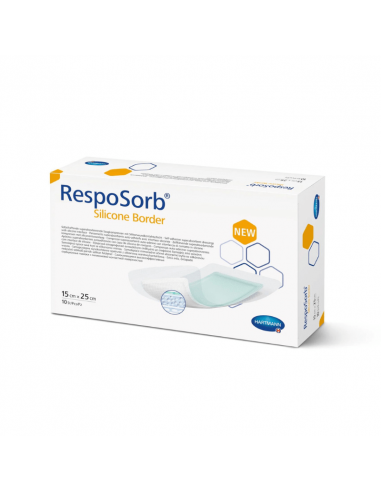 Resposorb Silicone Border absorbent bandage 15 x 25 cm 10 pieces