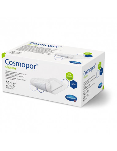 Cosmopor Силиконовый островной пластырь для ран, стерильный, 7,2 х 5 см, 50 шт.