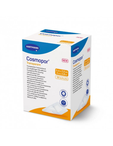 Cosmopor Transparent ö-gips/sårförband steril 5 x 7,2 cm 50 st.