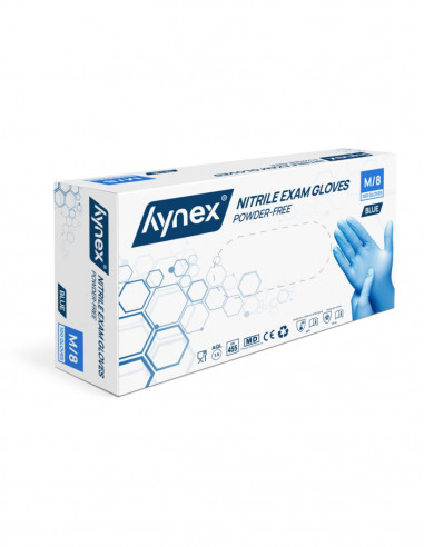 Guantes de nitrilo Hynex sin polvo azul 100 uds