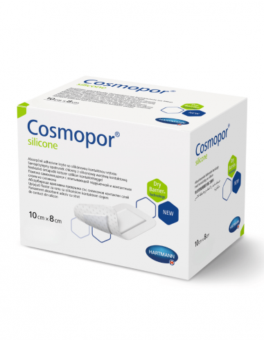 Cosmopor Silicone eilandpleister wondverband steriel 10 x 8 cm 50 stuks