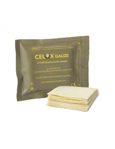 Celox Gauze Gaze hemostática dobra em Z