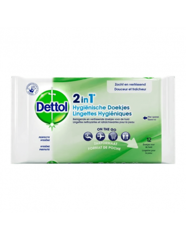 Dettol Wipes 2-i-1 servietter 12 stk