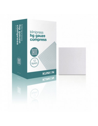 Klinion HG compresa de gasa esterilizada 12 capas 10 x 10 cm 100 piezas