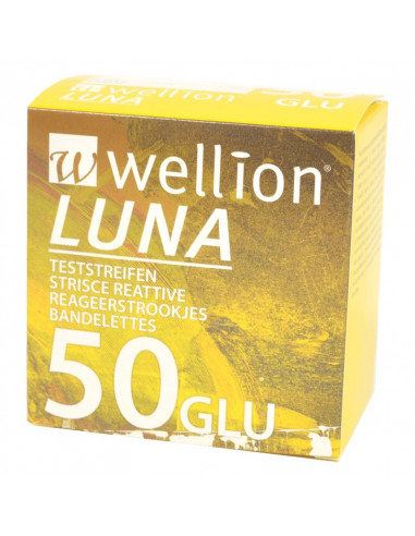 Tiras de teste de glicose Wellion Luna 50 peças