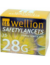 Lancetas de segurança Wellion 28G 25 peças
