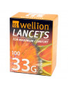 Lancetas Wellion 33G 100 peças