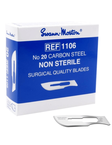 Swann Morton Carbon Nr. 20 niet steriele mesjes 100 stuks