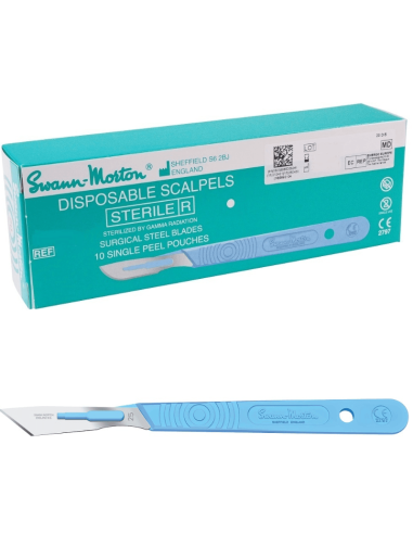 Swann Morton Nr. 25 Scalpel Steriel incl. handvat 10 stuks