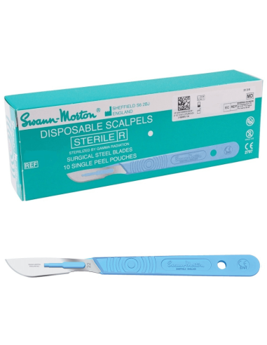 Swann Morton Nr. 22 Scalpel Steriel incl. handvat 10 stuks
