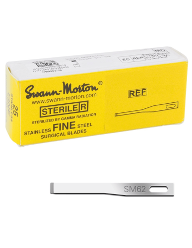 Lames de scalpel fines stériles Swann Morton SM62, 25 pièces