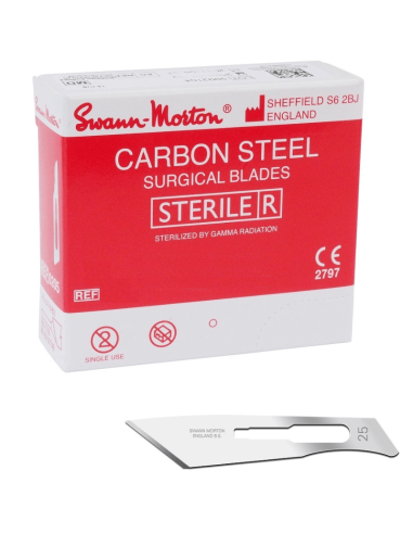 Swann Morton Carbon No. 25 sterile blades 100 pieces
