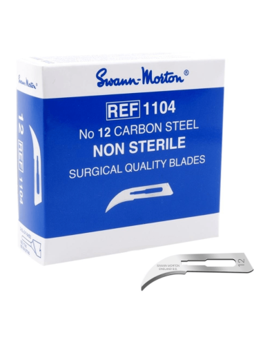 Lames Swann Morton Carbon n° 12 non stériles 100 pièces