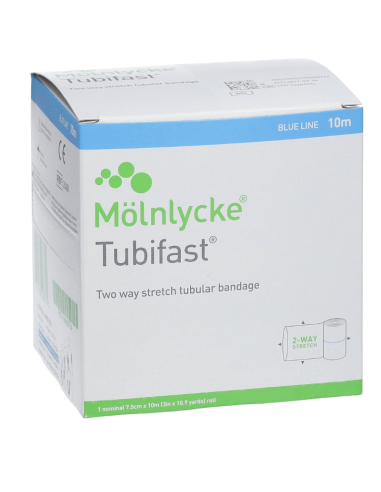 Tubifast buisverband 10 meter x 7,5cm Blauw