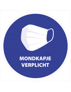 Mouth mask mandatory vinyl sticker Ø200mm