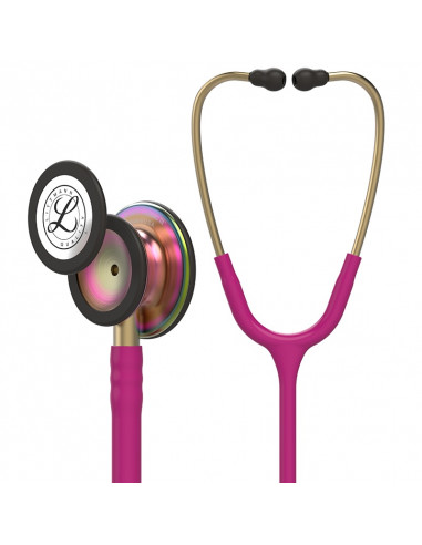 Stéthoscope Littmann Classic III 5806 Pavillon édition spéciale en finition arc-en-ciel Serpent rose framboise