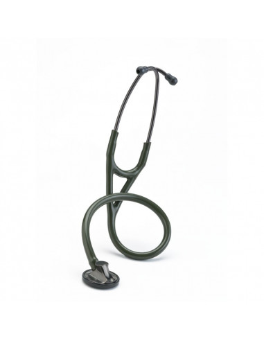 Littmann Master Cardiology Stethoscope 2182 Smoke-Finish Chestpiece and Eartubes Dark-Olive-Green Tube