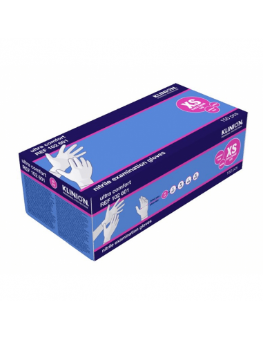 Klinion Nitrilové skúšobné rukavice bez prášku biele 150 ks.