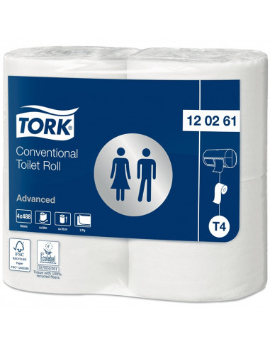 Tork Advanced toiletpap King-Size 2-lgs wit 69mtr x 10cm pk à 24rol/496 vel(6x4)