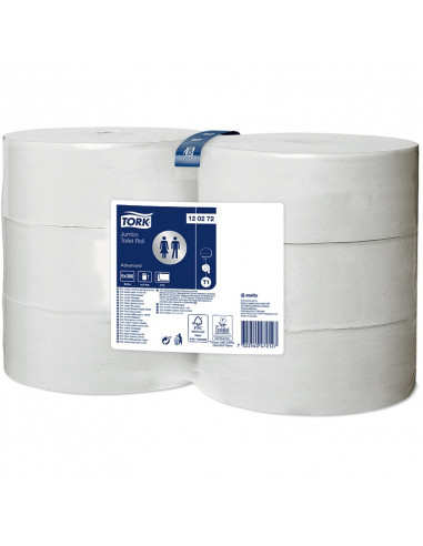 Tork Advanced jumbo toilet paper 2-ply white 360 mtr x 10 cm pack of 6 rolls