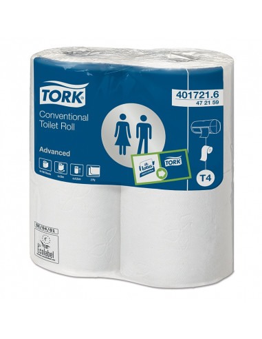 Tork Traditional Toilettenpapier weiß 2-lagig, Packung mit 48