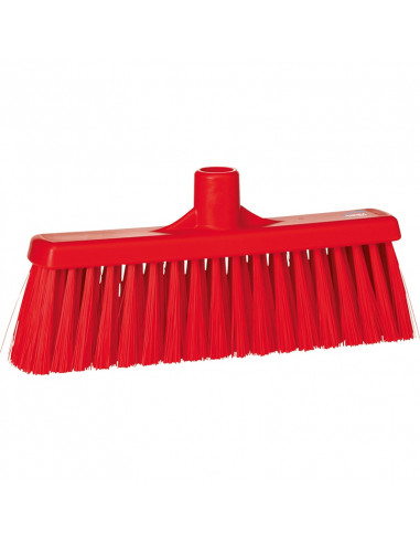 Vikan Hygiene 3166-4 veger met rechte nek, medium vezels, rood, 310mm