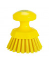 Vikan Hygiene 3885-6 round work brush yellow, hard fibers, ø110mm