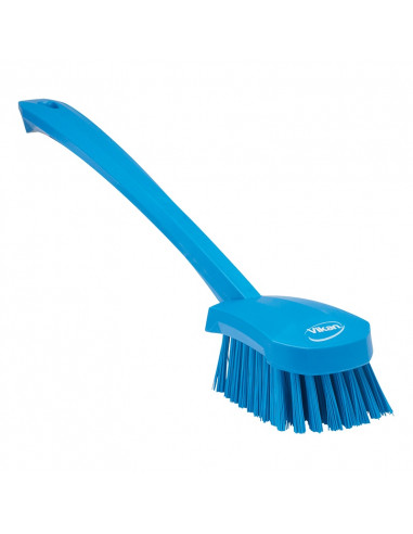 Vikan Hygiene 4186-3 Spülbürste langer Griff, blau, harte Fasern, 415m