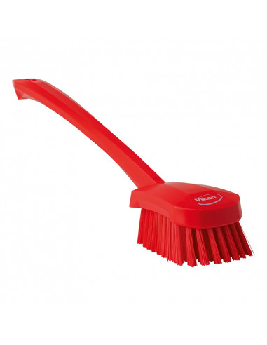 Vikan Hygiene 4186-4 afwasborstel lange steel, rood, harde