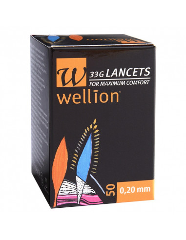 Lancetas Wellion 33G 50 piezas