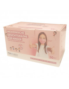 Masque buccal Medical Type IIR Filles Rose 50 pièces