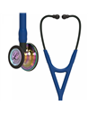 Littmann Cardiology IV Stethoscope Chestpiece with high gloss iridescent finish, navy blue tubing, black stem and